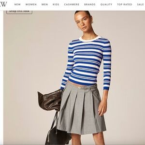 NWT J. Crew Carolyn three-quarter sleeve sweater in striped merino wool XS